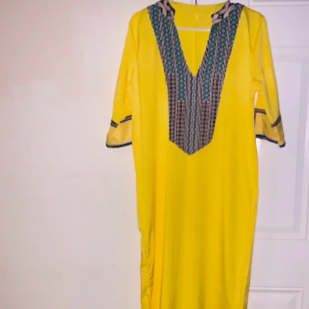 Bright yellow coverup/sarong! NWOT - Picture 2 of 7